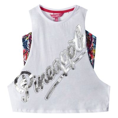 Pineapple Girls' white logo print insert vest